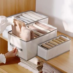 Divided Pants Storage Organizer, Clothing Box, Storage Bin, Household Clothes Wardrobe Organizer, Layered Basket, Partitioned Organizing Bag