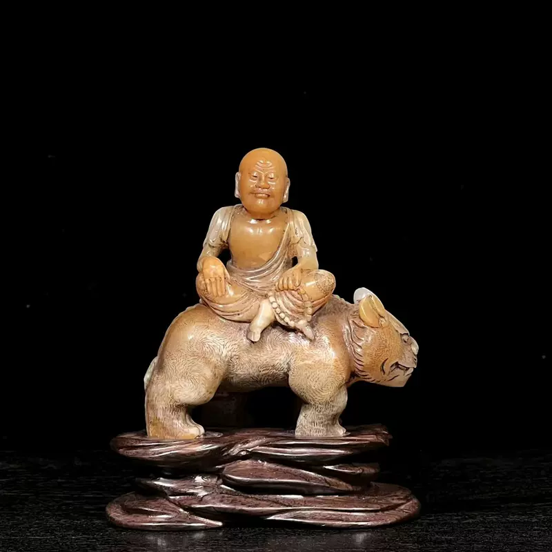 清代寿山石包老芙蓉石雕罗汉雕件文玩真品古董收藏书房 清代寿山石包老芙蓉石雕罗汉雕件文玩真品古董收藏书房
