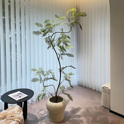 Haohongjingpin Dense-Leaf Monkey Earring Plant, Simulated Green Plant, High-End Light Luxury Indoor Living Room, Large Artificial Floor-Standing Plant
