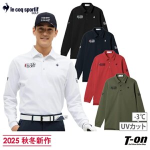 
25 years of Japanese Le Coq autumn and winter golf men's solid color long-sleeved T-shirt lapel POLO shirt