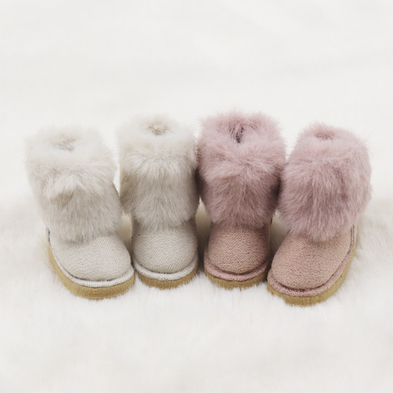 Icy DBS Little cloth doll winter plush high -pipe flat snow boots 19 joints OB24 Lijia shoes