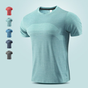 Summer running short -sleeved men's fast dry and breathable professional marathon half -sleeved T -shirt sports fitness training elastic top
