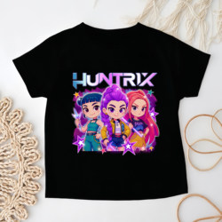 Kpop Demon Hunters Girl Group Merchandise Children's Short-Sleeved T-Shirt Cross-Border Demon Hunters Summer Top Half-Sleeve Pure Cotton