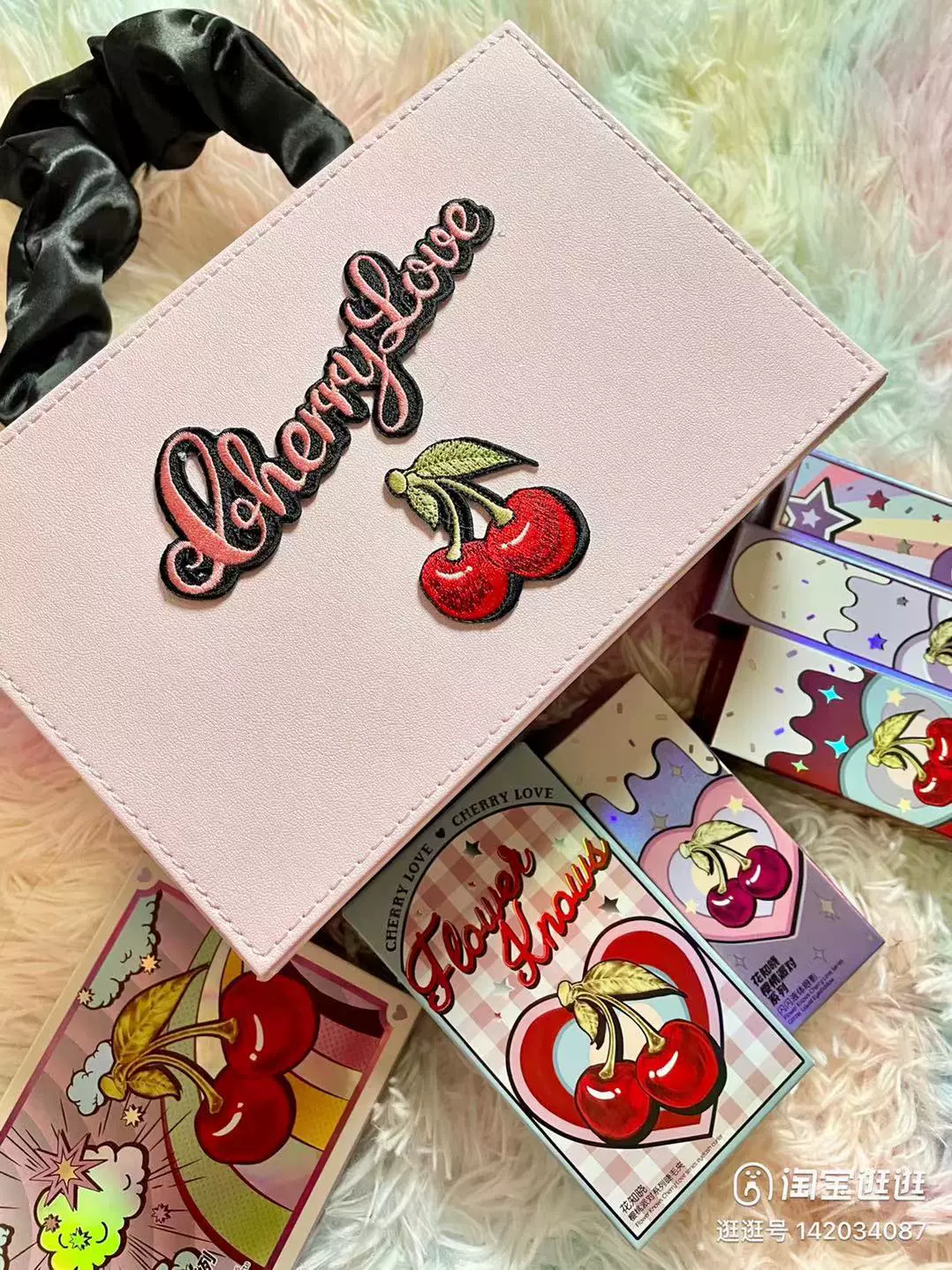 花知晓樱桃派对5五周年周边赠品甜心手持镜子水杯手账本化妆