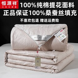 Hengyuanxiang Silk Quilt 100% Mulberry Silk Cotton Spring and Autumn Quilt Core Cotton Quilt Thickened Winter Quilt Mother-Child Quilt Air Conditioning Quilt