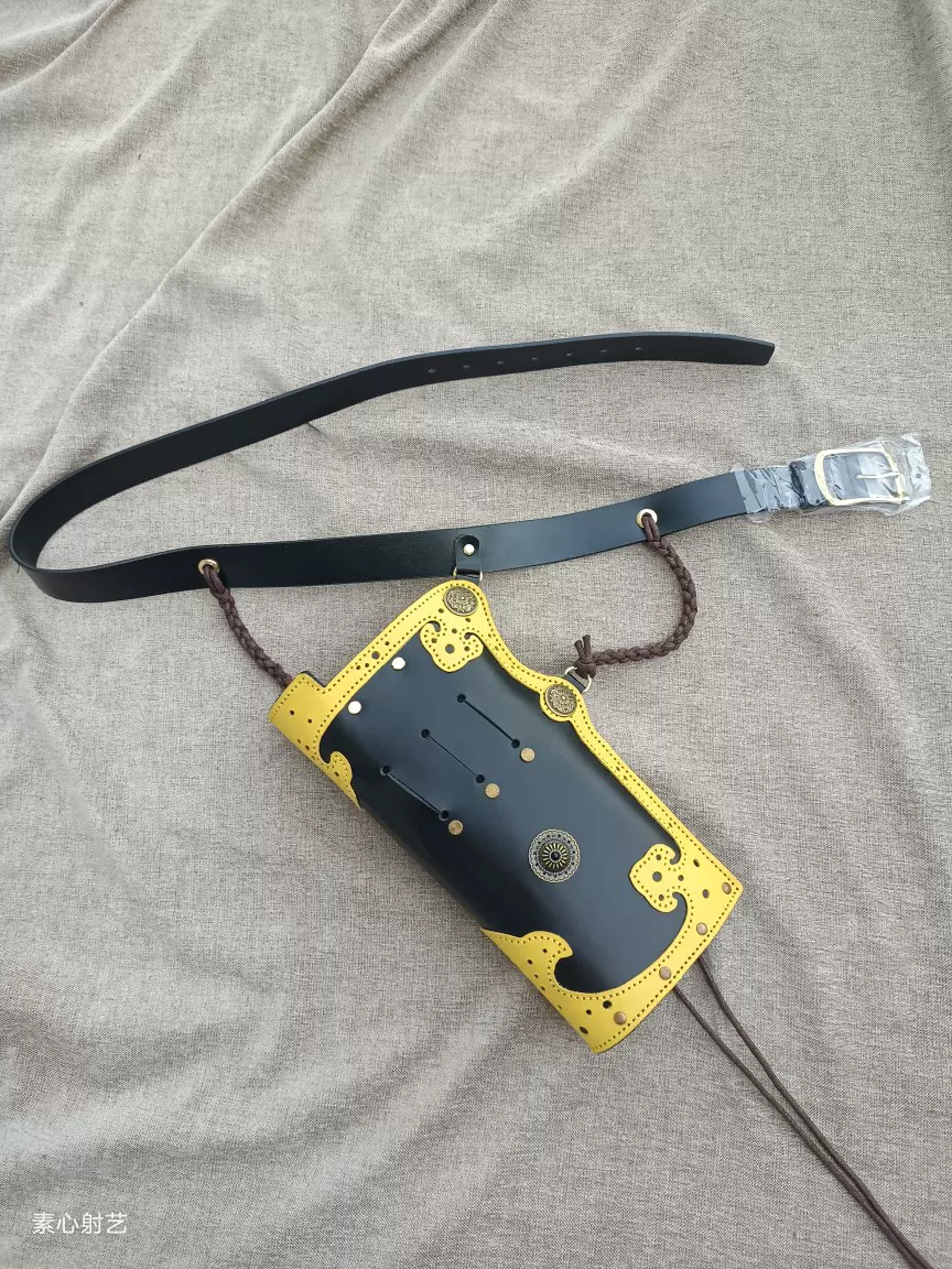 清式箭囊骑射箭袋真皮牛皮手工缝制素心射艺-Taobao