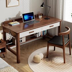 All-Solid Wood Desk, Computer Desk, Simple Modern Bedroom Study Desk, Junior High School and High School Student Writing Desk, Office Desk