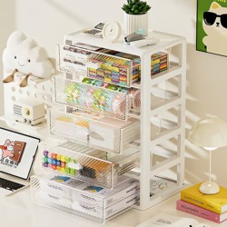 Drawer-Type Desktop Storage Box, Office Workstation Organization Tool, Desk Stationery Storage Rack, Cosmetics Storage Cabinet