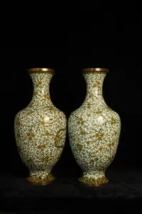 七宝焼花瓶 唐物 清朝 掐丝珐琅 光緒年製