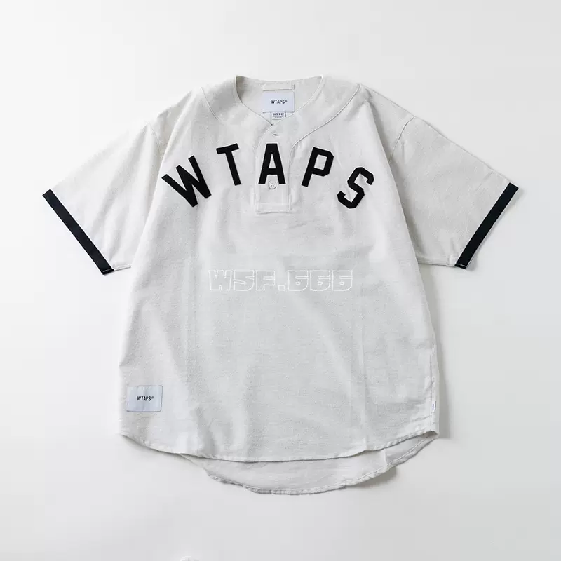 现货WTAPS LEAGUE COTTON.FLANNEL 休闲短袖衬衫棒球衫开衫-Taobao