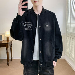 
Spring loose trendy boys' denim jackets casual high-end trendy baseball uniforms jackets teenagers spring and autumn tops