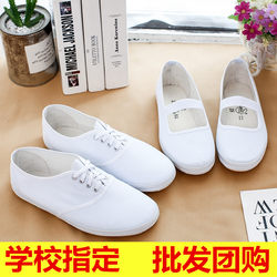 White Shoes for Men and Women, Canvas Shoes, Gymnastics and Dance Performance Shoes, White Sneakers, Morning Exercise Martial Arts Shoes, Nurse Work White Cloth Shoes
