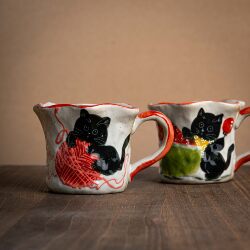 Jingdezhen Cup Jingdezhen Handmade Ceramic Cup Cat Ceramic Water Cup Jingdezhen Ceramic 500ml Extra Large Capacity
