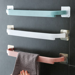 Towel Bar, No-Drill, Bathroom Extension, Double Rod Wall-Mounted Towel Rack, Toilet Single Rod Slipper Storage Rack