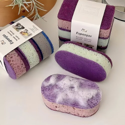 Thickened High-Density Colorful Dishwashing Sponge Brush, Set of Three, Non-Stick Oil Pan Brush, Double-Sided Kitchen Dishwashing Wipe, Scouring Pad