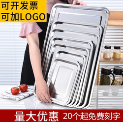 Stainless Steel Square Plate, Rectangular Plate, Large Tray, Dinner Plate, Barbecue Plate, Iron Plate, Steamed Rice Plate, Commercial Dish Plate, Dumpling Plate