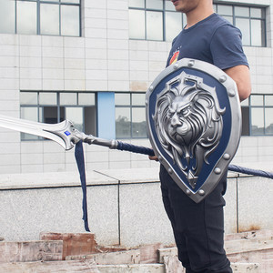 
Demon World COS Weapon Props Gun Alliance Movie Storm Spurring Spear Ryan Lion Shield Unblacked