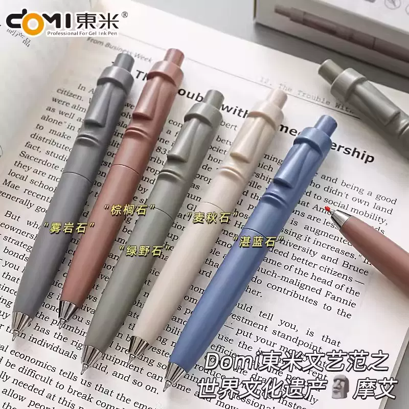 东米821摩艾石像按动中性笔刷题大容量胖胖笔CS黑水笔速干口袋笔-Taobao 
