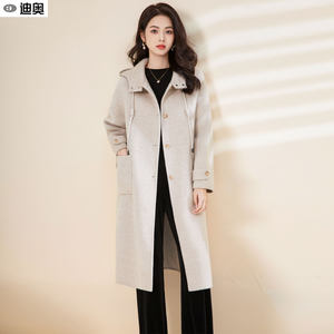 
Dior Korean style fashionable wool double-sided woolen coat for women 25 winter new temperament versatile commuting mid-length woolen coat