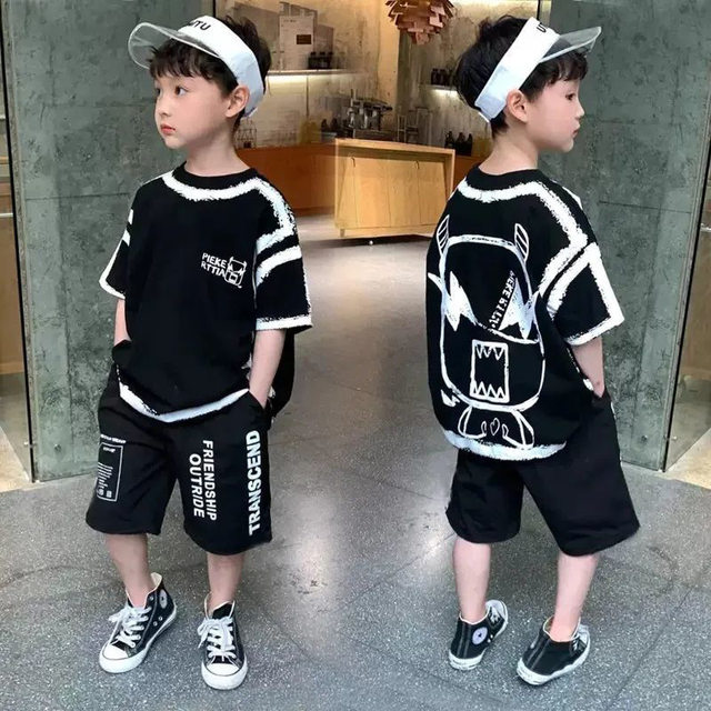 Boys T-shirt short-sleeved summer pure cotton 2024 new children's ...