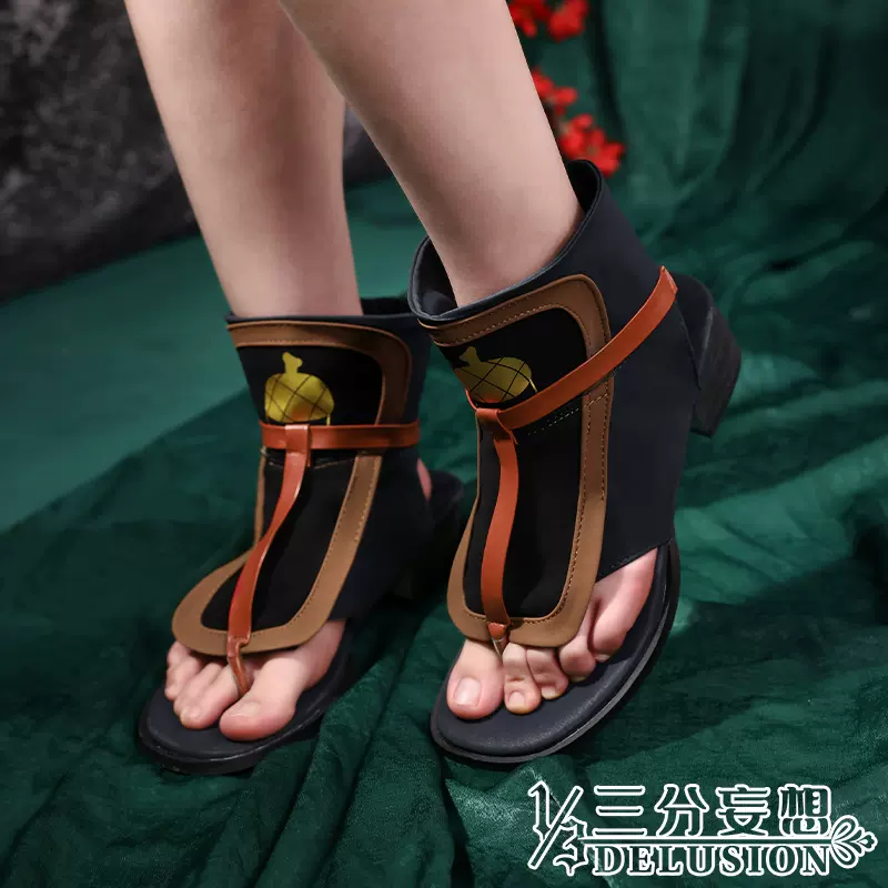 三分妄想原神cos配件早柚忍里之貉cosplay鞋高跟鞋cospaly道具-Taobao