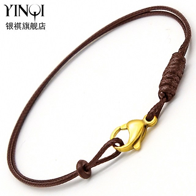 Yinqi small hole fine pore beads hand rope, the annual red rope 3D hard gold transport beads simple fine rope men's and female bracelet rope
