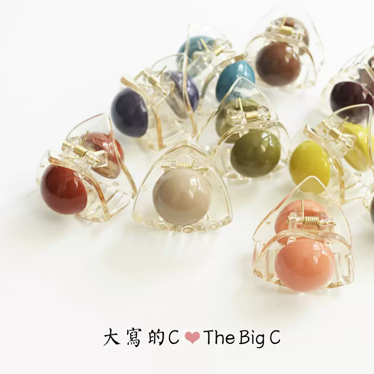 大写的C 韩国甜美抓夹圆球气质元气少女INS发夹网红顶夹透明卡子-Taobao