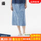 Authentic summer new style zipper placket double side pocket denim skirt women DDQ2BD5126