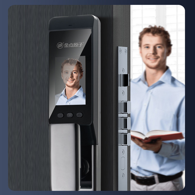 Golden Point Atomic Face recognition Fingerprint Lock Vision Smart Lock ...
