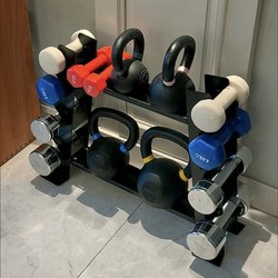 Home Dumbbell Rack Kettlebell Storage Double-Layer Dumbbell Rack Home Placement Rack Two-Layer Gym Vertical Fixed Dumbbell Rack