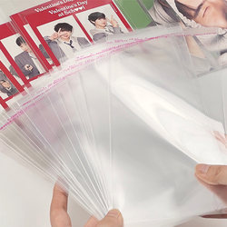 ins Small Card Packaging Materials, Large Folding Transparent Opp Bags, Postcard Square Card Head and Back Self-Sealing Bags