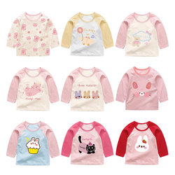 Baby Girl's Autum Long-Sleeved T-Shirt, Baby Pure Cotton Bottoming Shirt, Girl's Spring and Autum Clothing Top, Small Kidsren's Fashionable Autum Clothing