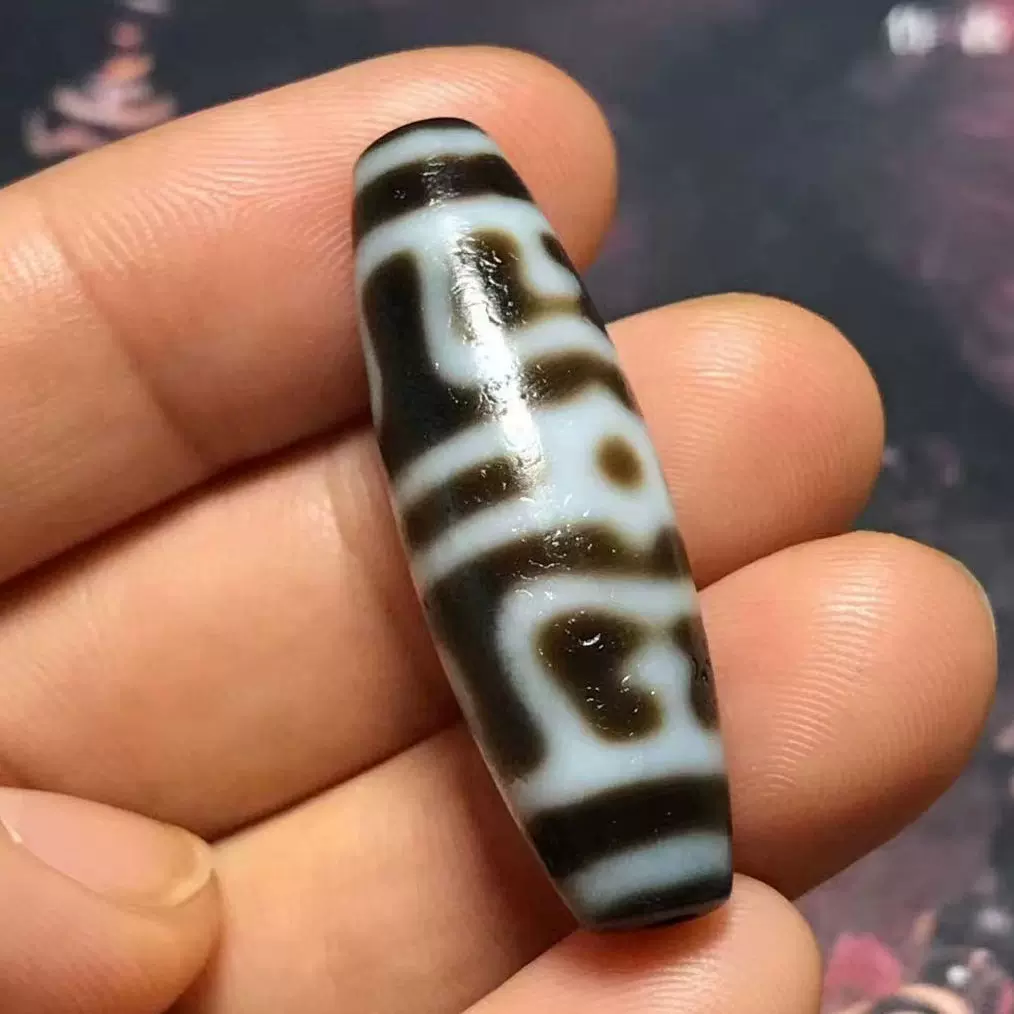 西藏天珠保真正品虎牙四眼天珠增福健康增财富上肯天珠老超