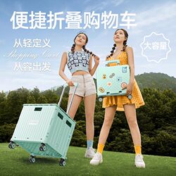 Folding Shopping Cart for Groceries, Supermarket Trolley, Trendy Household Cart for Picking up Packages, Market Stall Essential