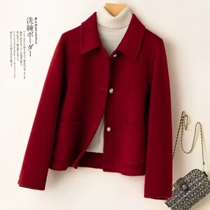 
Mother's double-sided velvet coat for women 2025 autumn and winter new style small style short style woolen coat top