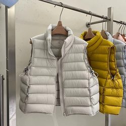 High-End Puff-Style down Vest for Women, 2025 Autumn and Winter New Model, 90% White Duck down Vest, Trendy Jacket