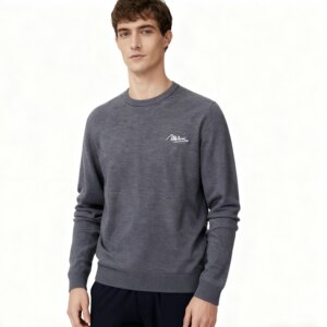 
Haijia Fashion Men's Wool Sweater 2025 Autumn New Round Neck Pullover Loose and Versatile Bottoming Knitted Sweater