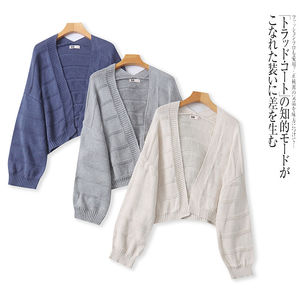 
JJ4548 foreign trade European and American single women's knitted cardigan new V-neck buttonless lazy style loose and versatile sweater