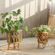 Nordic simple rattan floor-standing flower stand plastic rattan woven flowerpot flower basket living room home decoration ornaments balcony garden
