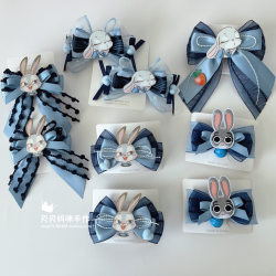 Children's Summer Judy Headwear, Girls' Bunny Police Officer Hair Accessories, Lolita Hair Clips, Cute Hairpins and Hairbands for Little Girls
