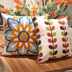 American-Style Pure Cotton Throw Pillow Fabric Sofa Cushion Living Room Model Room Pillowcase Bay Window Headboard Pillowcase Removable and Washable