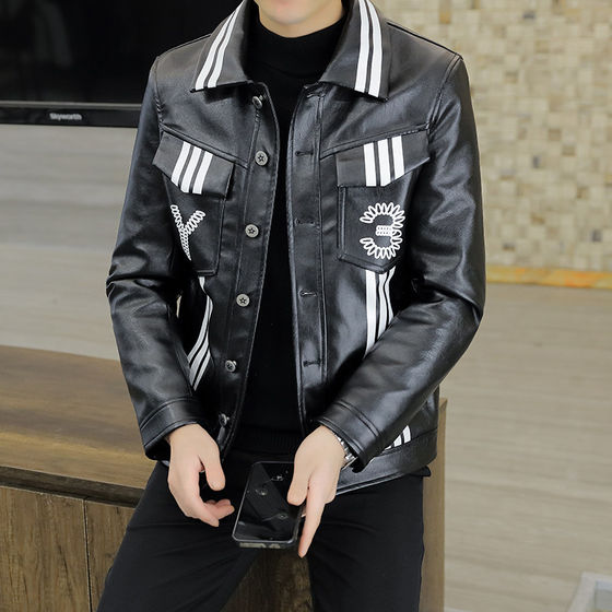 
Motorcycle leather jacket men's 2026 new motorcycle high-end sense handsome trend 2026 new spring clothing