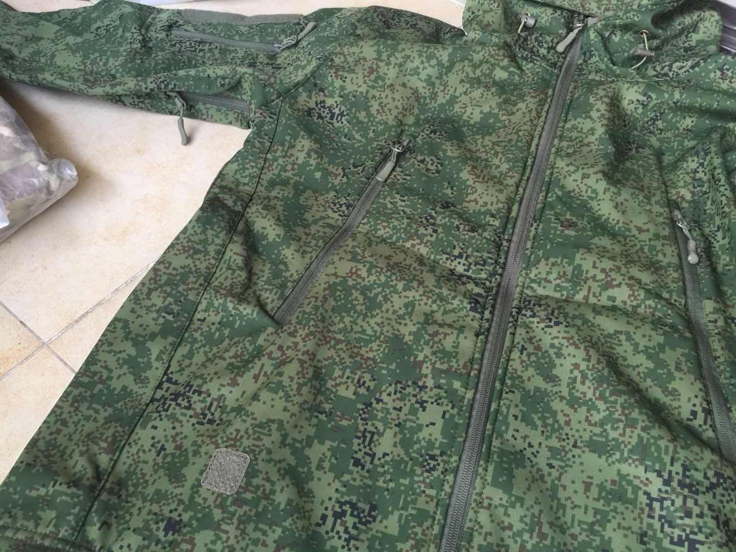 ロシアEMR迷彩ソフトシェルジャケット - フリース裏地付き防水