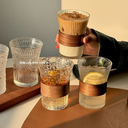 ins Hanging-Ear Coffee Cup, Iced American Latte Cup, High Aesthetic Value, High-End Feel, Exquisite Household Glass Drinking Cup for Women