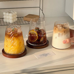 High-Quality, Simple ins Style Mount Fuji Coffee Cup, Household Transparent Iced American Latte Cup, Glass Drinking Cup