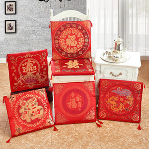 Chinese style lucky character wedding and happy character cushion, paying respects to the hall, tea, kneeling cushion, red meal chair cushion, lucky character seat cushion, solid wood sofa cushion