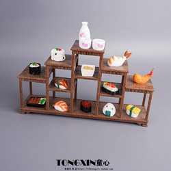 Miniature Ornaments, Simulated Sushi Food Ornaments, Simulated Japanese Sake Bottle Shelf Model Ornaments, Children's Pretend Play
