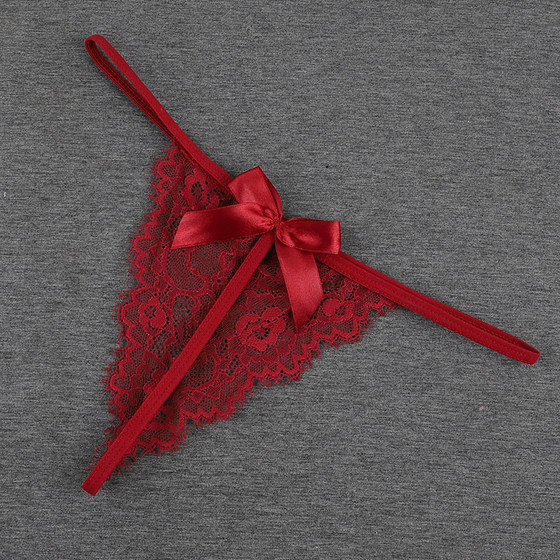 Underwear female spring and summer ultra -thin lace transparent sexy thong low waist ultra -thin non -trace sweet butterfly underwear
