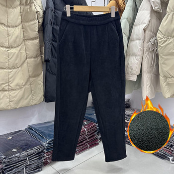 New winter thickening and fleece mom casual pants