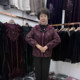 
Middle-aged and elderly autumn and winter casual hooded mink jacket women's short woolen color-blocked loose granny jacket top